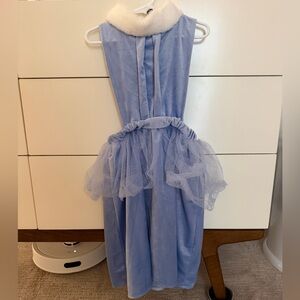 Zara Light Blue Fairy Tulle Dress with White Faux Fur Collar